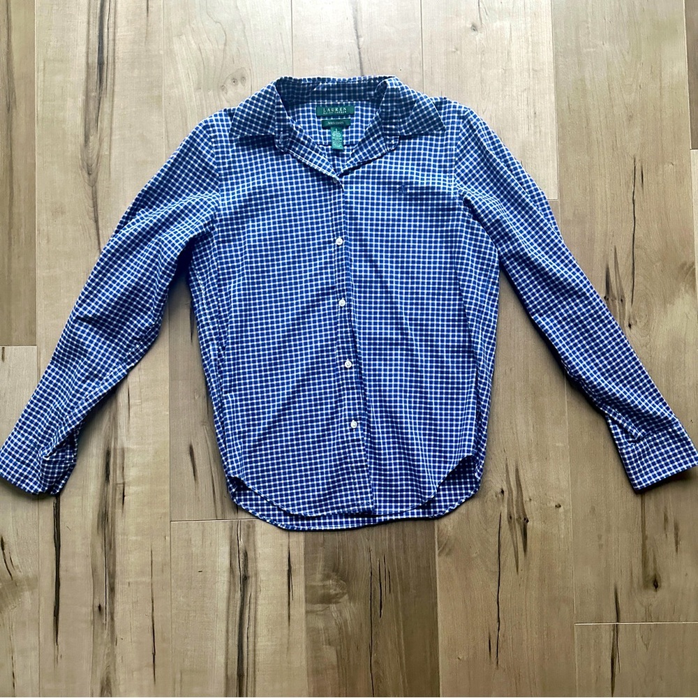 Lauren Ralph Lauren Navy Check (non-iron) Button Down